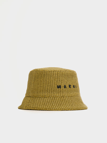 Marni Logo Bucket Hat, Pastel Olive