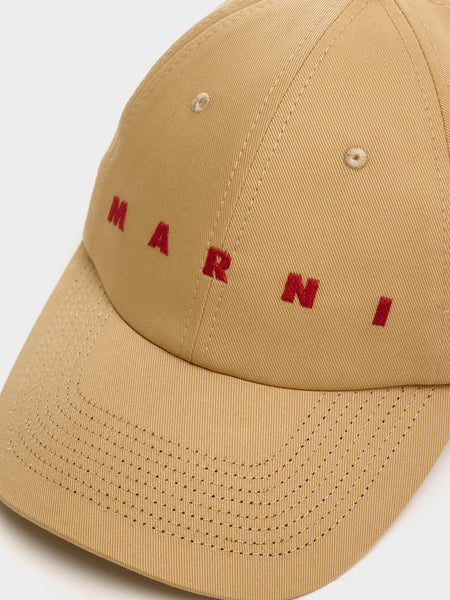 Marni Logo Baseball Hat, Buttercream