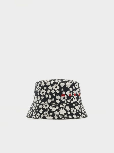 Marni Logo Bucket Hat, Black