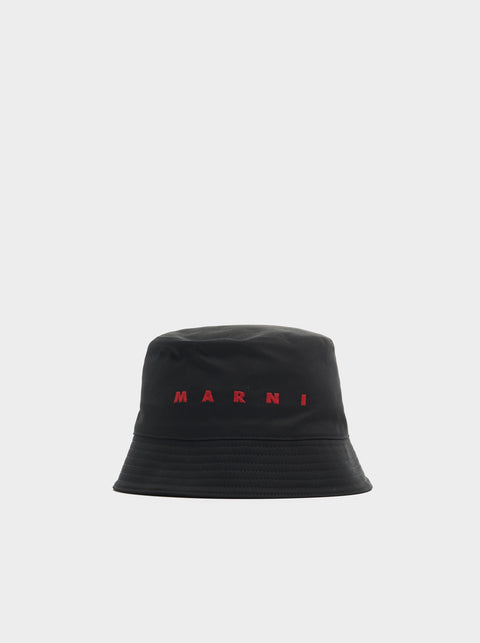 Marni Logo Bucket Hat II, Black
