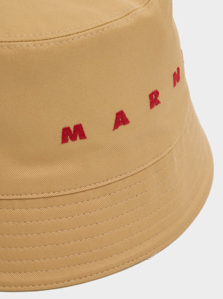 Marni Logo Bucket Hat II, Buttercream