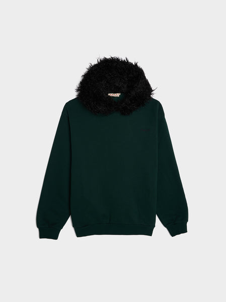 Faux Fur Oversized Hood, Spherical Green
