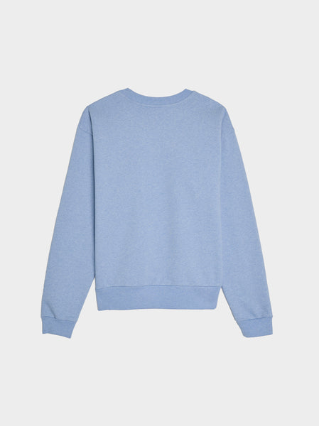 Dripping Flower Loopback Organic Cotton Jersey Sweatshirt, Light Blue