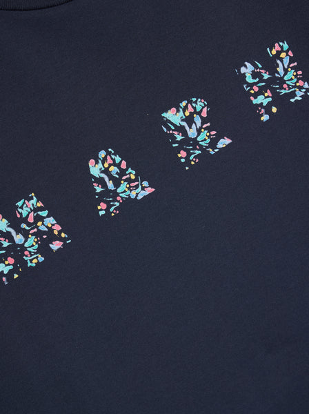 Floral Logo T-Shirt, Blueblack