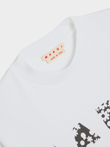 Relaxed Fit Marni Logo T-Shirt, Lily White