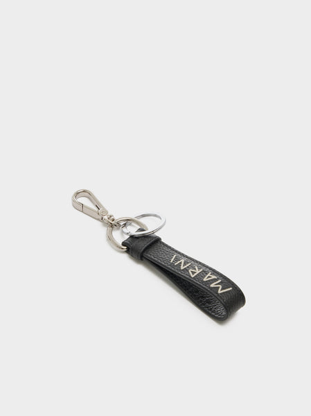 Calf Leather With Mending Key Ring, Black