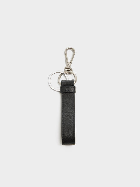 Calf Leather With Mending Key Ring, Black