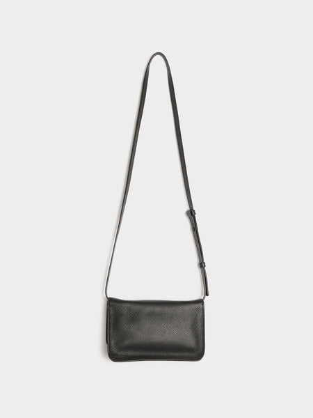 Calf Leather With Mending Pochette, Black