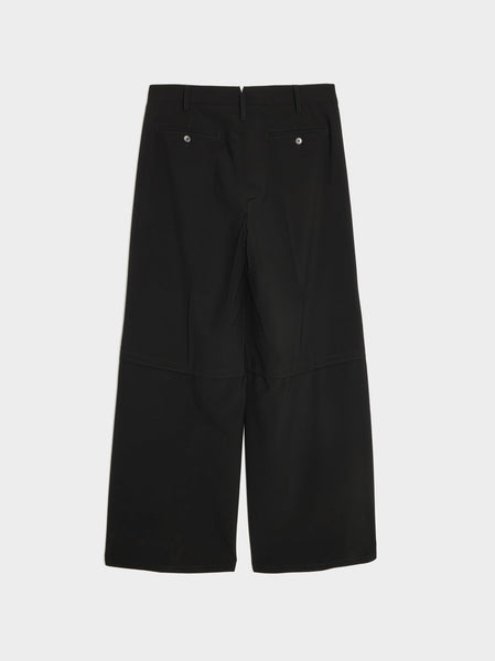 Light Wool Blend Half Classic Pant, Black