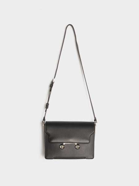 Calf Leather Shoulder Bag Medium, Black