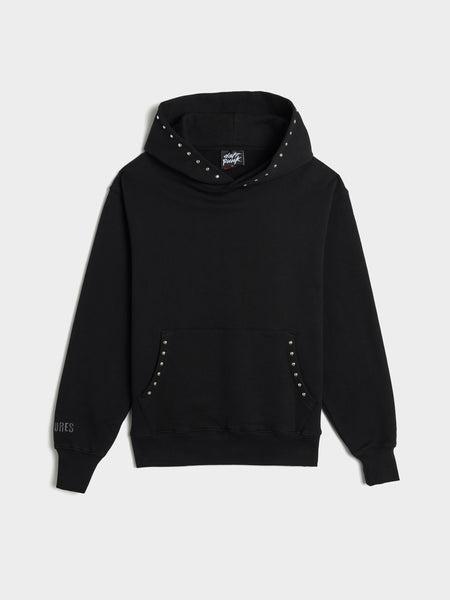 Lucky Studded Hoodie, Black