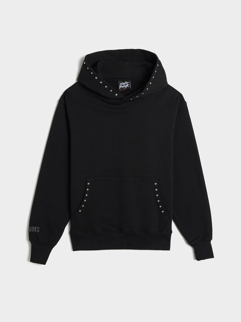 Lucky Studded Hoodie, Black