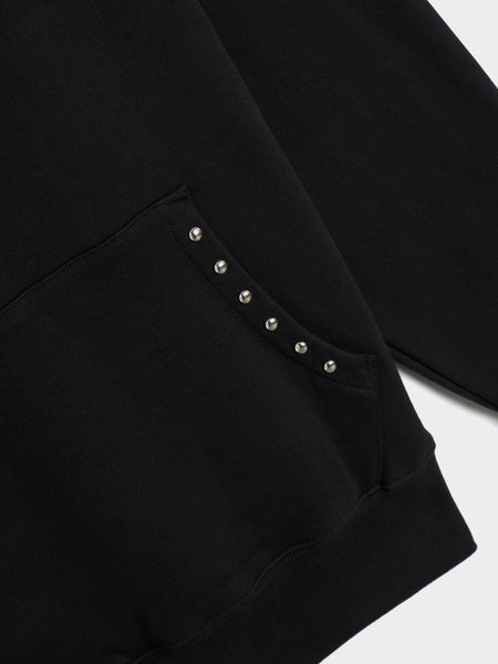 Lucky Studded Hoodie, Black