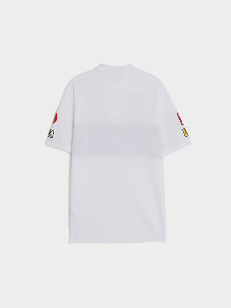 Short Sleeve Mesh Graphic RL Racing Polo, White