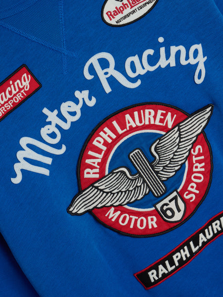 Vintage Fit Fleece Novelty Racing Crewneck Sweatshirt, Heritage Blue
