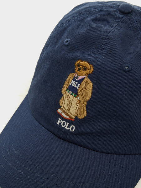 Classic Twill Novelty Bear Sport Cap, Newport Navy