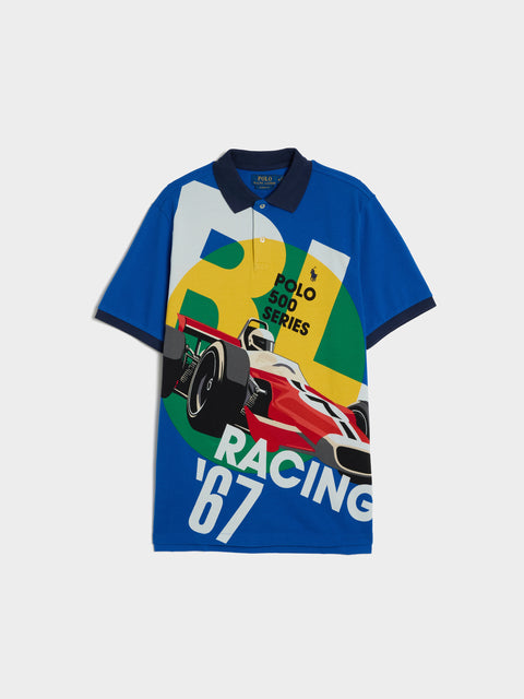 Short Sleeve Basic Mesh Printed Racing 67 Poster Polo, Racing 67 Poster Print