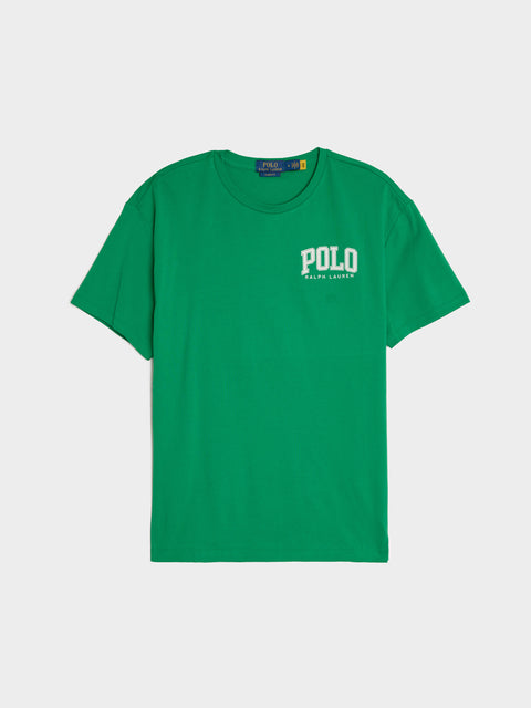 Jersey Knit Graphic Polo Logo Print SS, Cruise Green