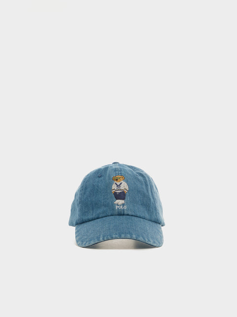 Denim Classic Novelty Bear Sport Cap, Medium Wash