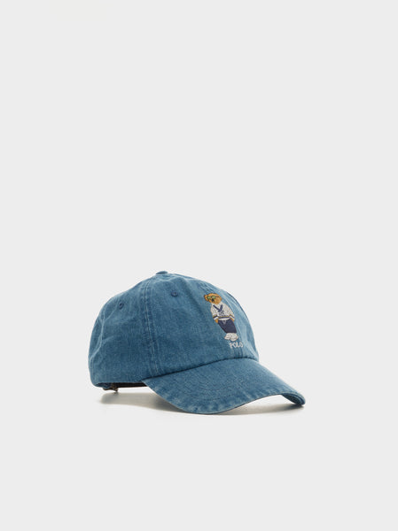 Denim Classic Novelty Bear Sport Cap, Medium Wash