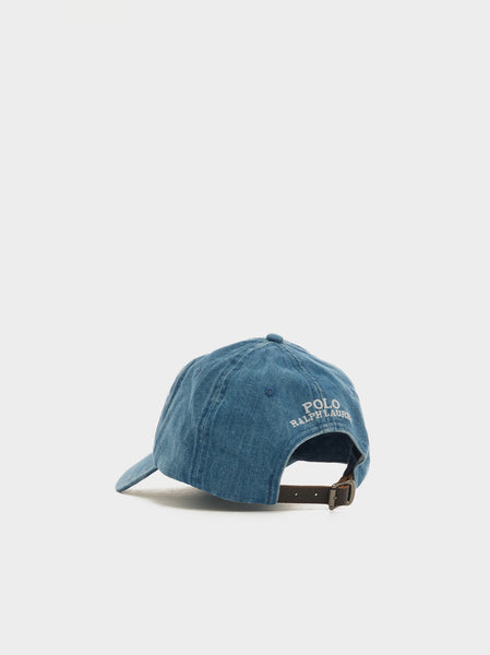 Denim Classic Novelty Bear Sport Cap, Medium Wash