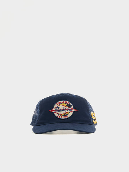 Original Label Vintage Trucker Cap W/ Surf Clun Patch, Newport Navy