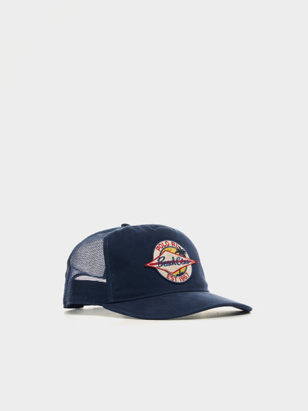 Original Label Vintage Trucker Cap W/ Surf Clun Patch, Newport Navy