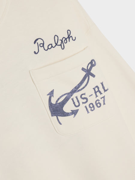 Vintage Fleece Printed RL Anchor Sweatshirt, Nevis