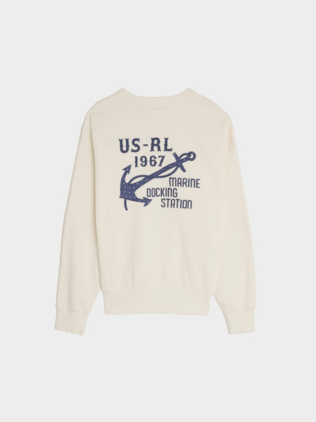 Vintage Fleece Printed RL Anchor Sweatshirt, Nevis