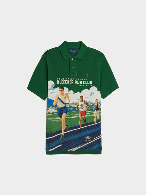 Run Club Mesh Print Polo SS, New Forest