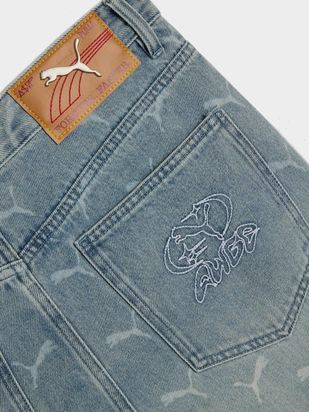 PUMA x A$AP Rocky Laser Monogram Denim, Faded Denim