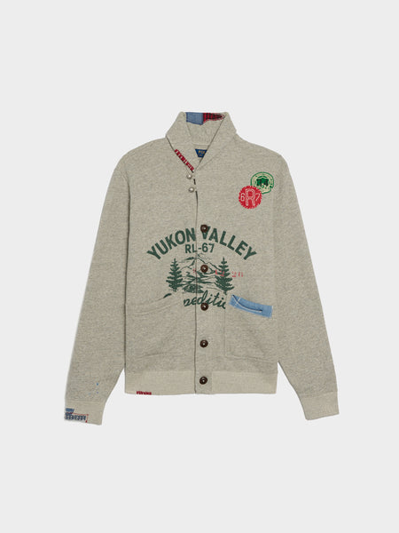 Vintage Fleece Yukon V Alley Cardigan, Loft Heather