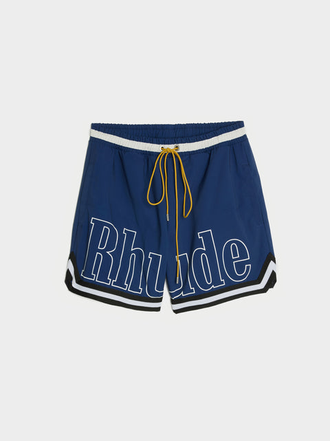 Basketball Logo Swim Short, Blue