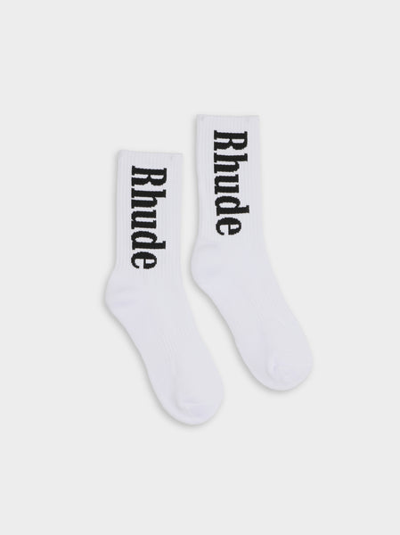 Rhude Logo Sock, White