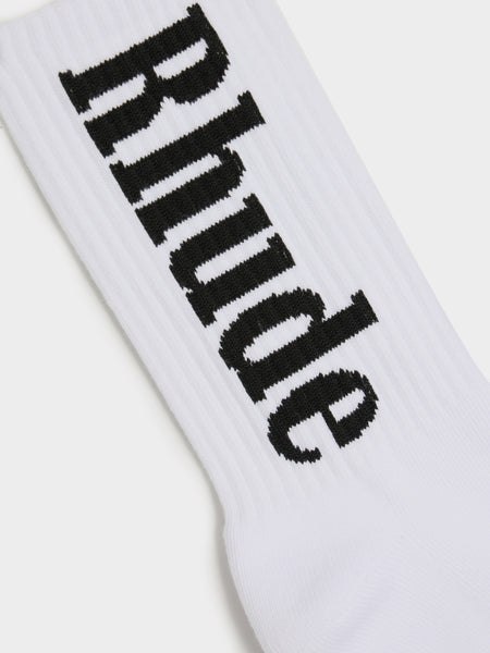 Rhude Logo Sock, White