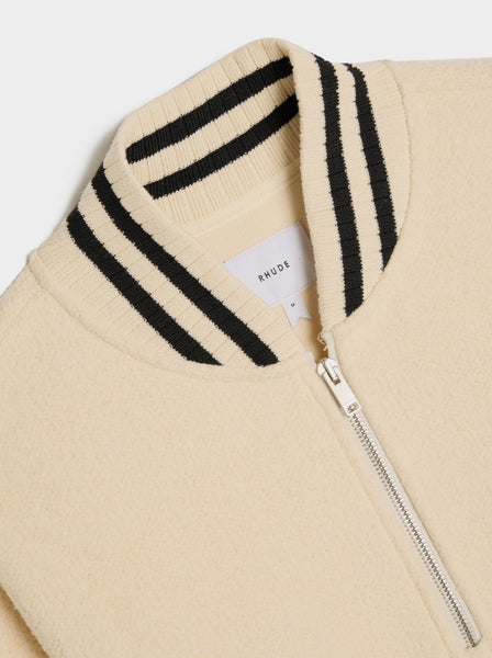 Rhude Quarter Zip Varsity, Cream