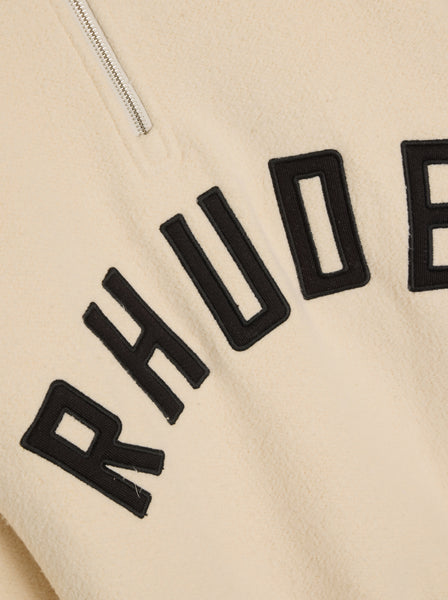 Rhude Quarter Zip Varsity, Cream