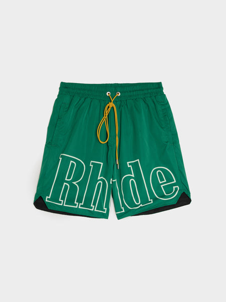 Rhude Logo Track Short, Green