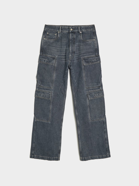 Double Cargo Jeans, Washed Grey