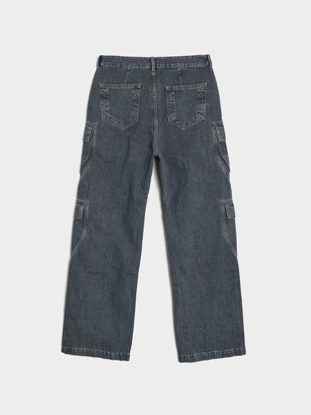 Double Cargo Jeans, Washed Grey