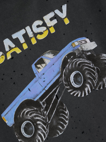 MothTech Monster Truck T-Shirt, Aged Black