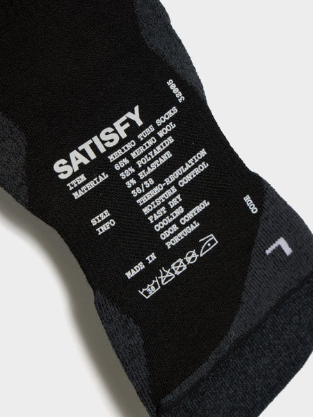 Merino Nylon Tube Socks, Black