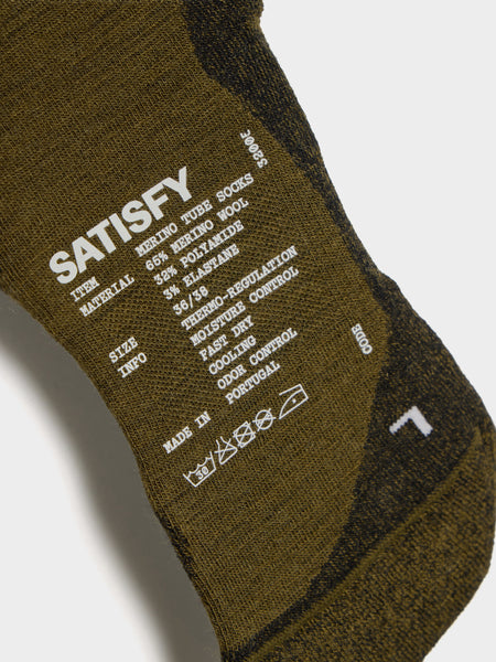 Merino Nylon Tube Socks, Dark Olive