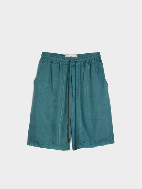 Raw Lined Elasticated Shorts, Blue