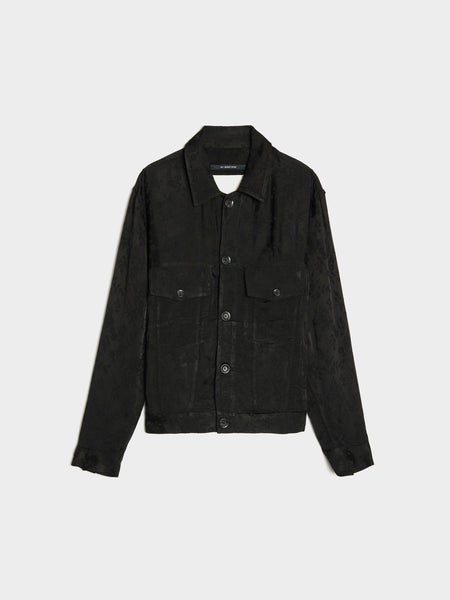 Antique Floral Worker Jacket, Black