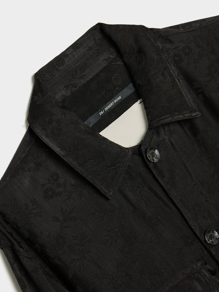 Antique Floral Worker Jacket, Black