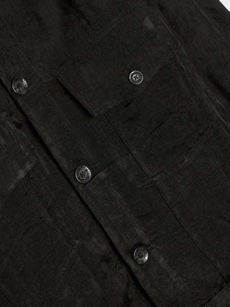 Antique Floral Worker Jacket, Black