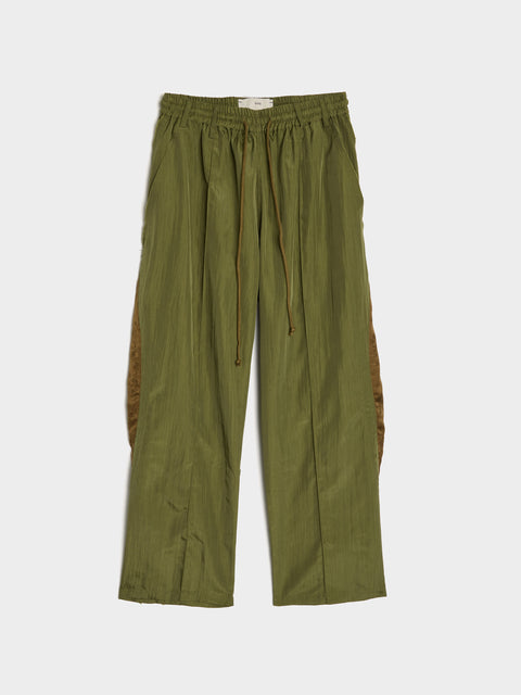Nylon Gabardine Teardrop Track Pant, Khaki