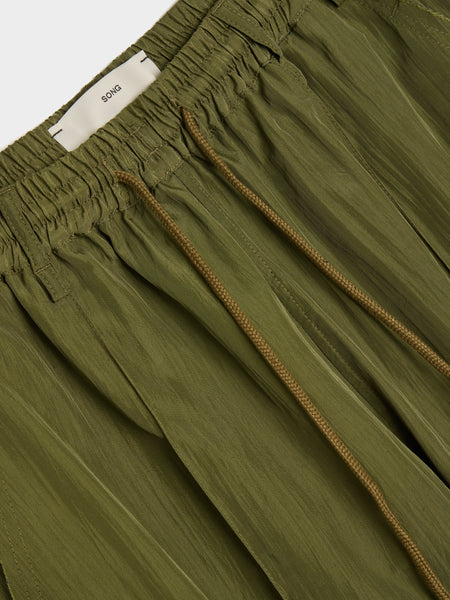 Nylon Gabardine Teardrop Track Pant, Khaki