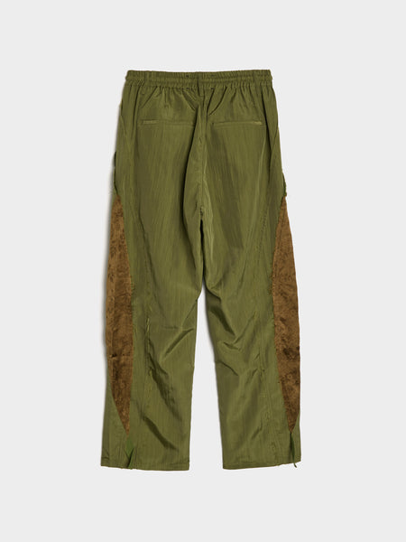 Nylon Gabardine Teardrop Track Pant, Khaki